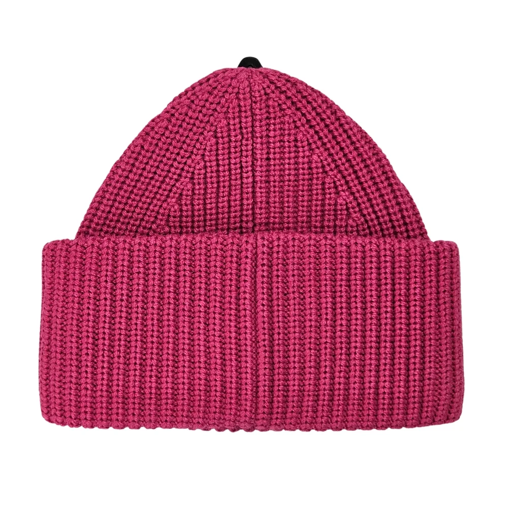 Coach Hat Beanie Pink Wool Blend Cuffed Logo Sporty Barbiecore Cottagecore Gift
